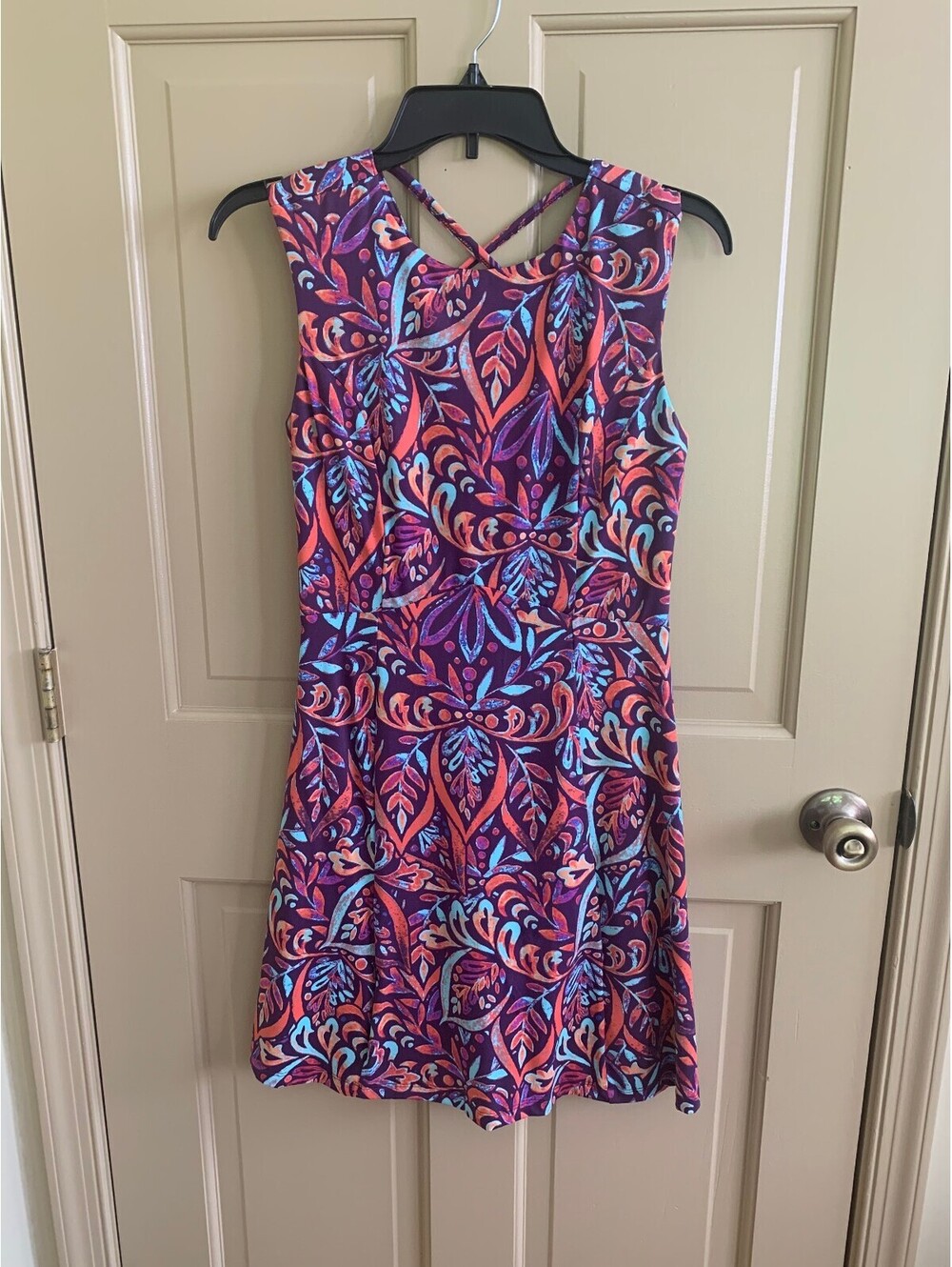 Title Nine Diamelete Athletic Dress Purple Blue and Coral SIze XS